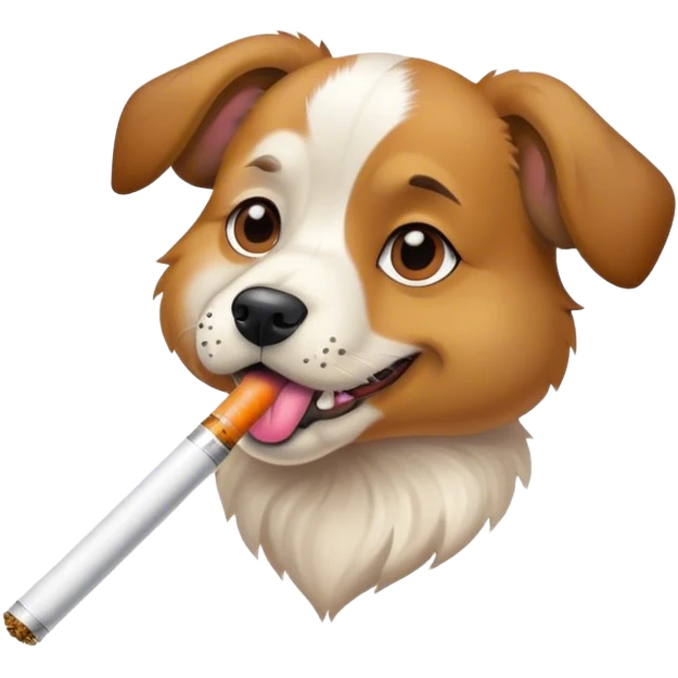 dog with weed in mouth emoji