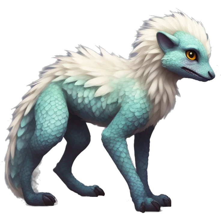  Scaly Cute Edgy Realistic Rare Fantasy Fluffy Slim Vernid-Trico-Melprin-species by LiLaiRa, by Falvie, full body emoji