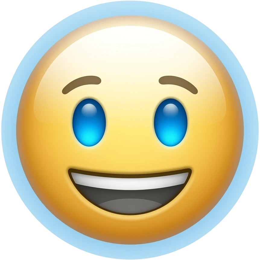 branco central, com brilho suave e aparência limpa de emojis. emoji