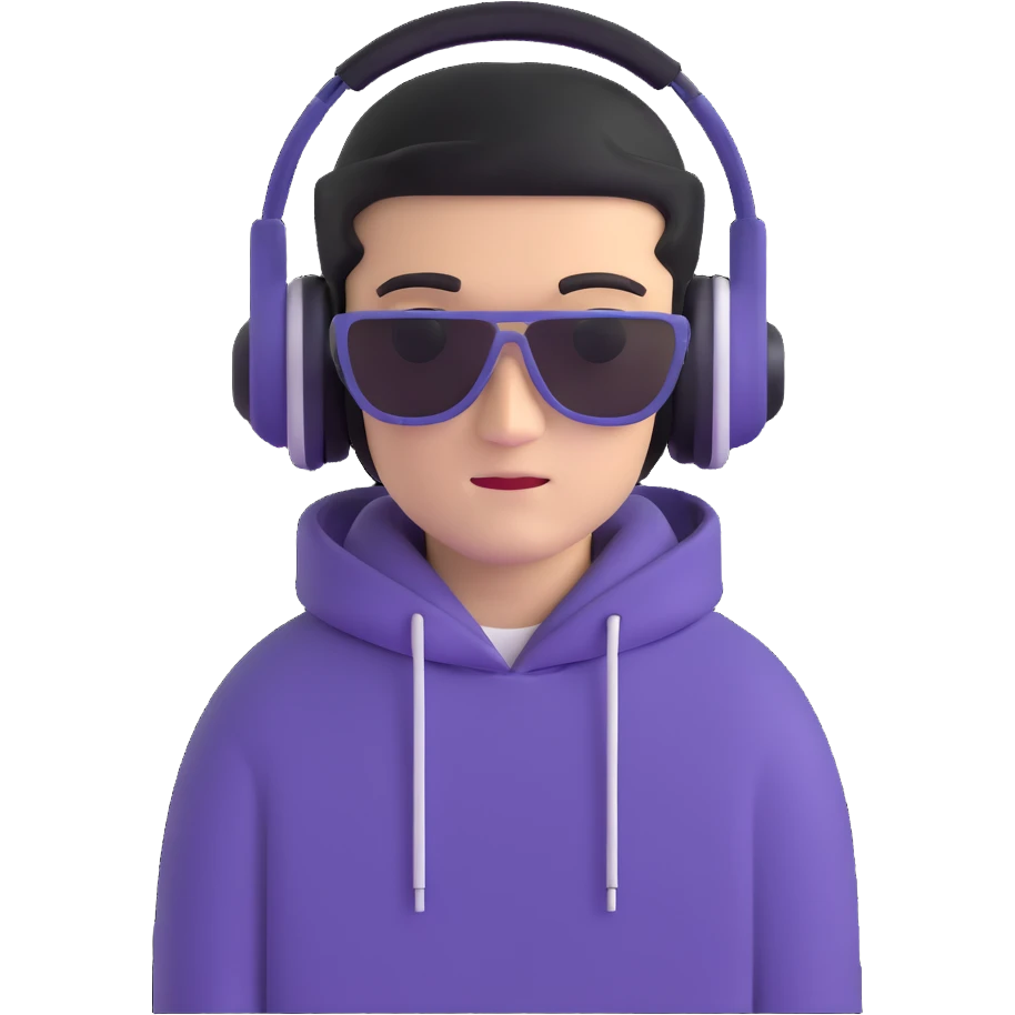 Russian rave DJ with hoodie and headphones emoji