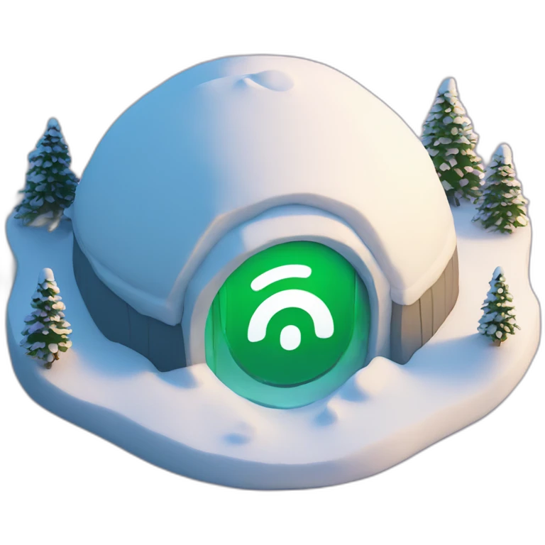 Spotify logo on top of igloo emoji
