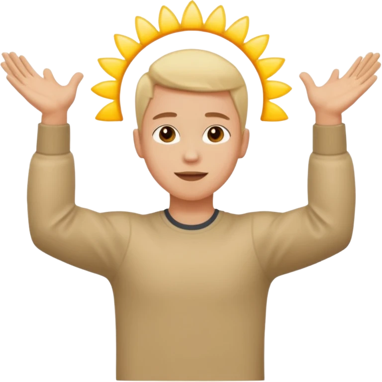 A person with the arms opened and extended emoji