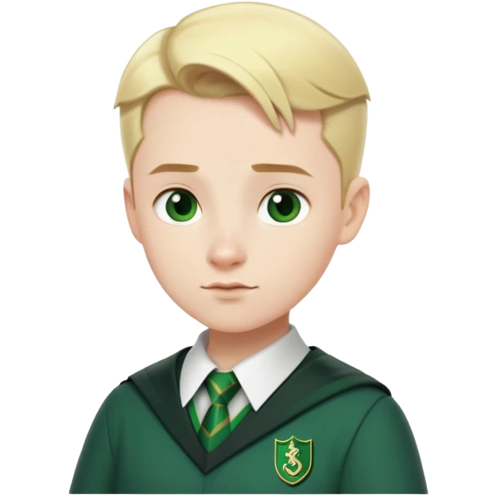 pregnant man in Slytherin uniform, pale skin, short blonde hair slicked back emoji