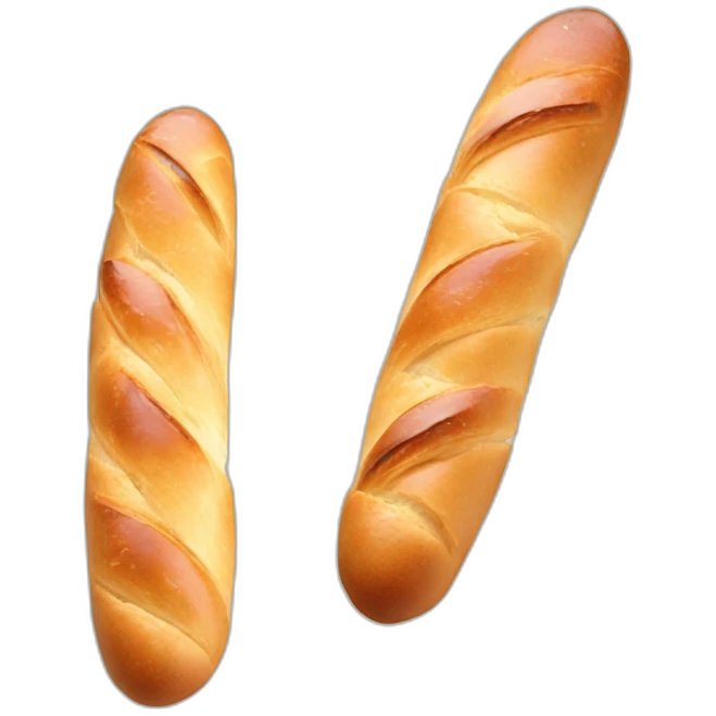 French baguette made with croissant emoji