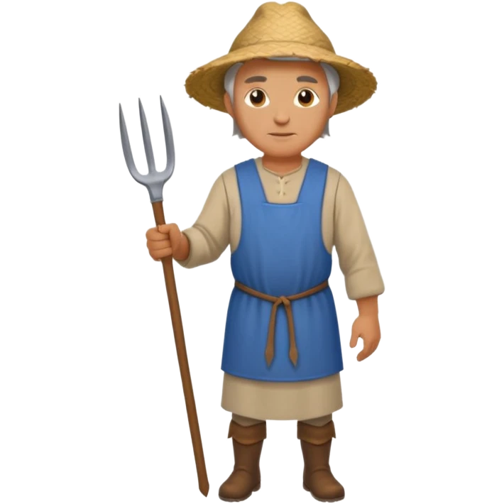 farmer with pitchfork in Medieval Villagers emoji