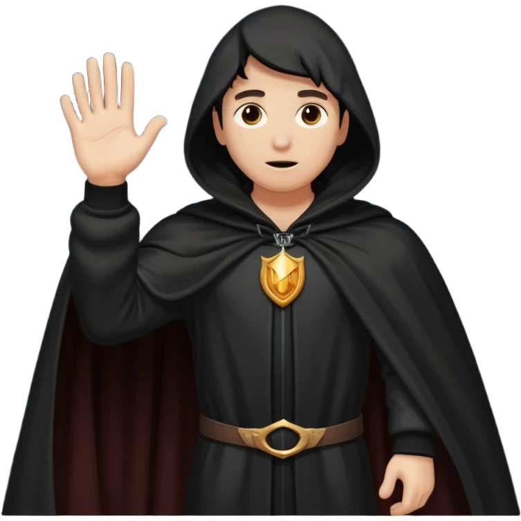Cloak blowing away, character reaching after it emoji