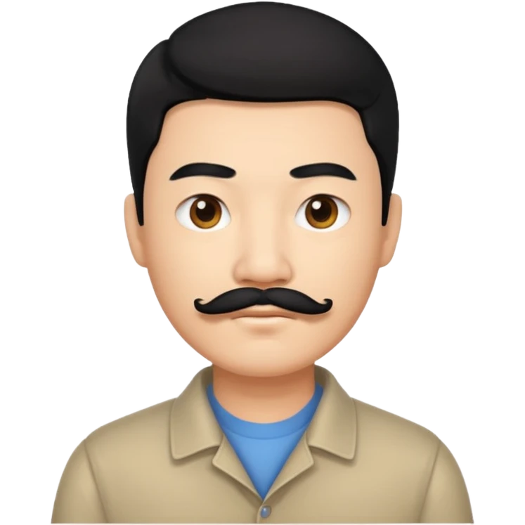 chinese guy w,th black hair and mustache emoji