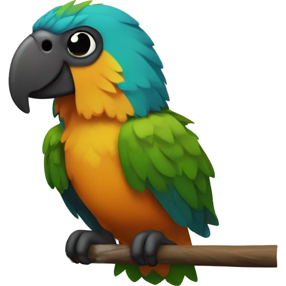 a parrot with a human face dark/medium Skin emoji