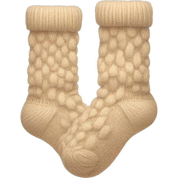 Cozy knit beige socks emoji