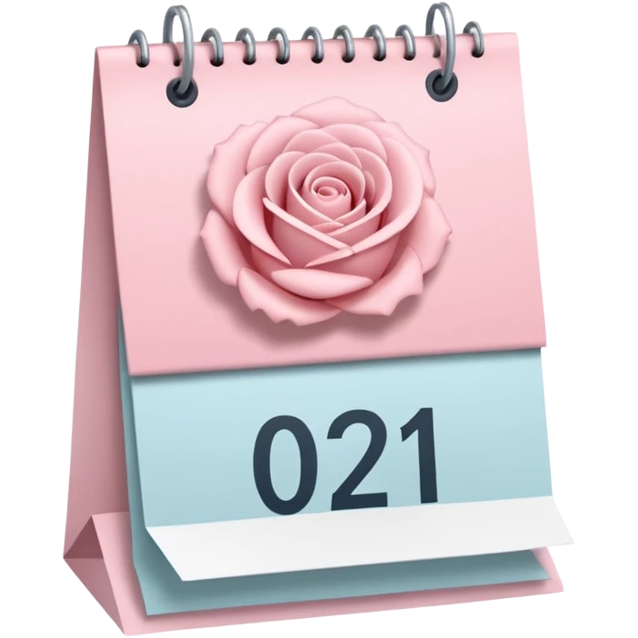 un calendrier avec une date entourée. Tons pink/rose emoji
