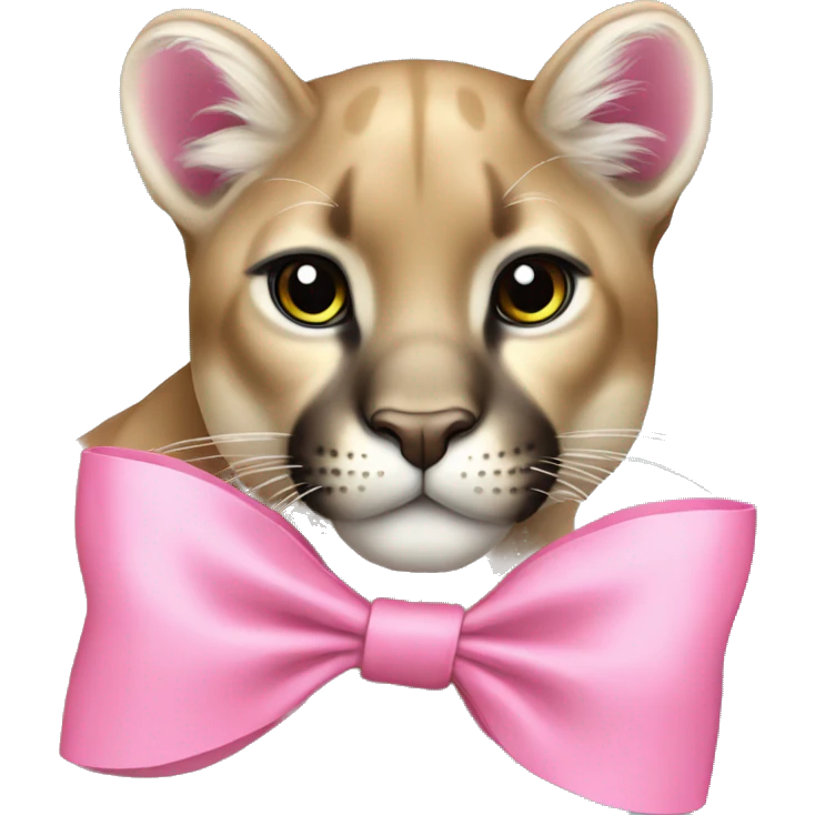 puma with pink bow emoji
