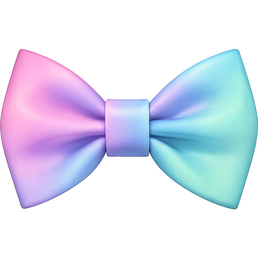 kpop idol bow tie with pastel ombre, fashionable emoji