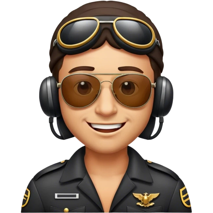 пилот в крутых , тёмных очках подмигивает  emoji