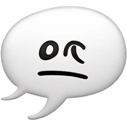 White word bubble with “lol” inside, no smiley face, no period emoji