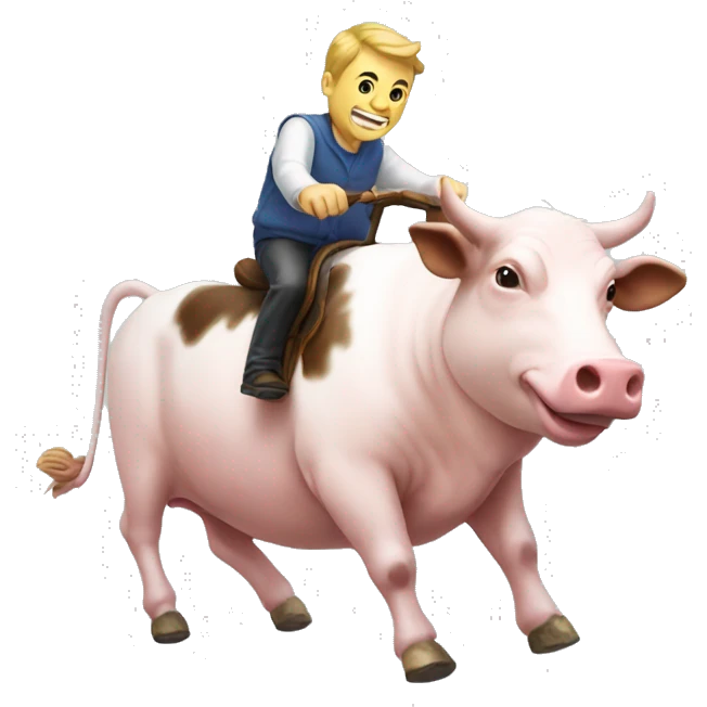 cow riding pig emoji