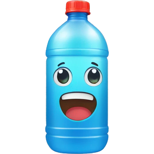 water bottle plastic with shocked face on it emoji
