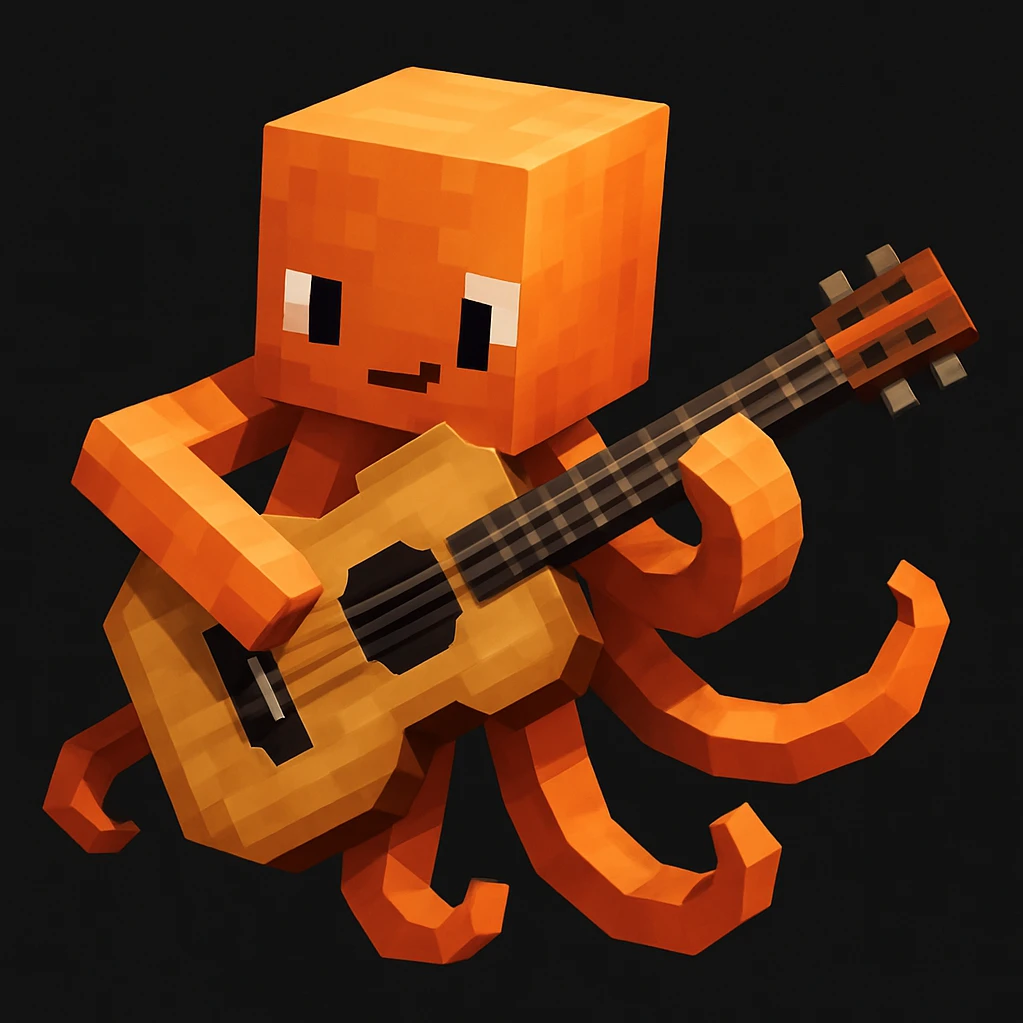octopus playing guitar emoji