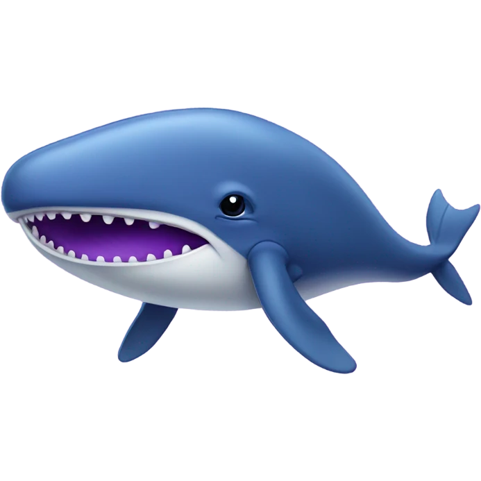 Blue whale purple, open mouth emoji