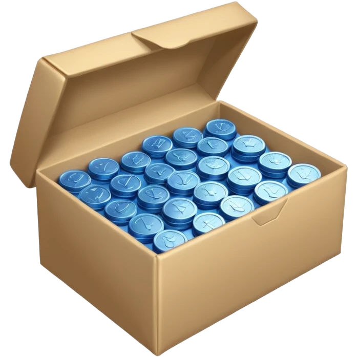 blue coins credit in a package emoji
