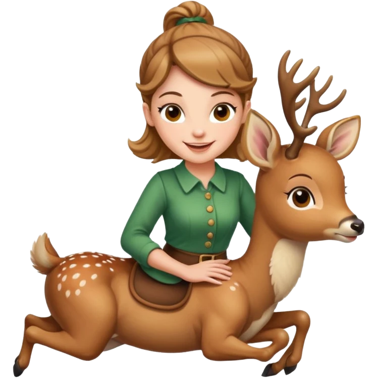 Kelly riding a baby deer emoji