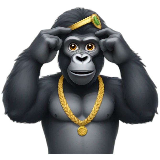 gorilla doing a salute pose emoji