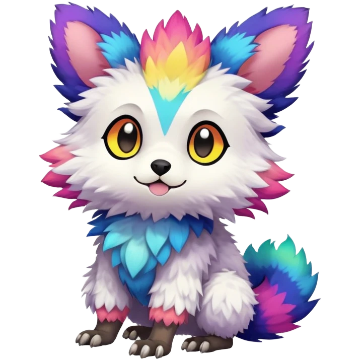  Colorful Kawaii Trico FurSona Fakemon Full Body emoji