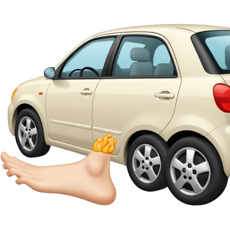 Car running over foot emoji
