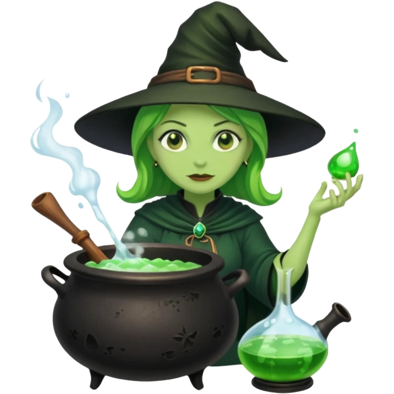 green witch cooking potion emoji