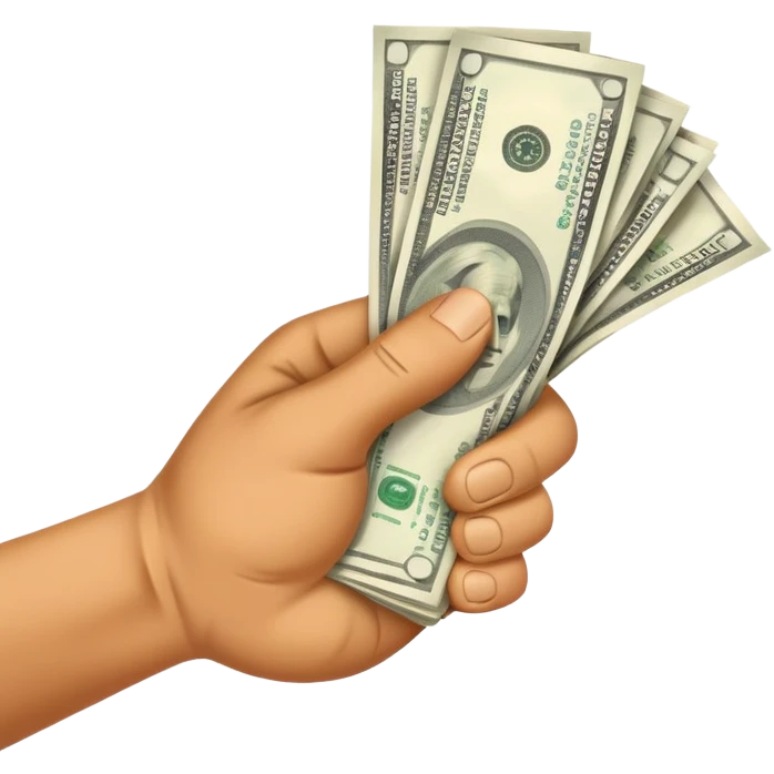 Money in a hand emoji