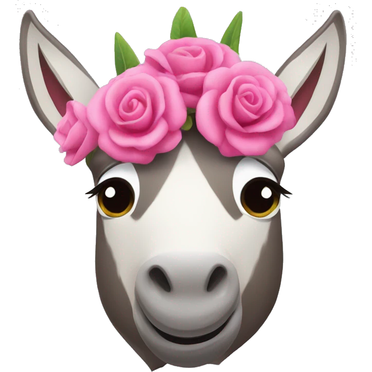 un burro con moño rosa emoji