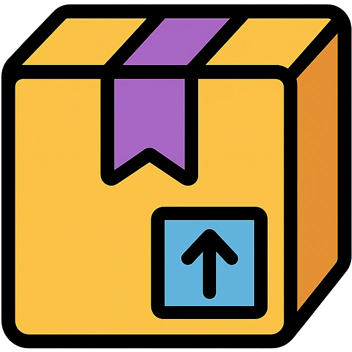 colored icon of a cardboard box representing goods emoji