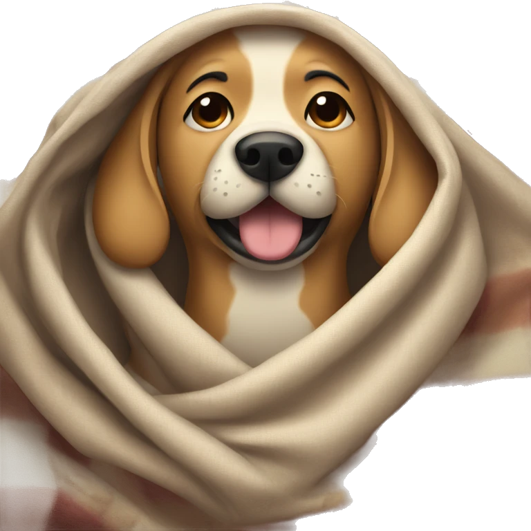 Dog covered by a blanket emoji