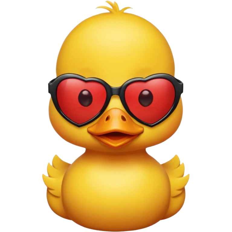 Make a frame emoji and inside it is a  yellow duck wearing red heart sunnies and the background is sky or anything blue make it like this 🌇 but what I described inside  emoji