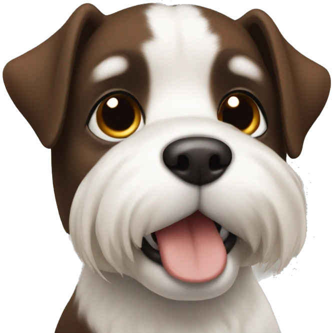 Brown-black-little white, mid size dog emoji