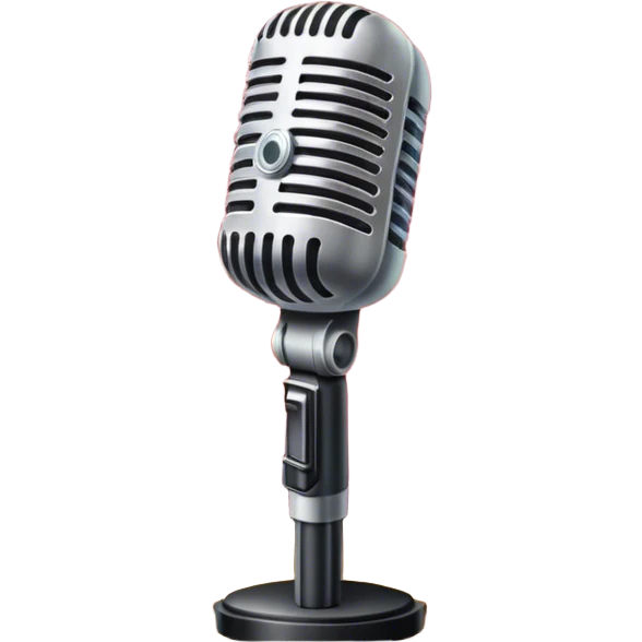 Icon for 50s American Musical Theater: a retro stage with neon lights, a classic microphone, musical notes, vintage theater curtains, and Broadway-style elements. Avoid focusing solely on the piano. Transparent background. emoji
