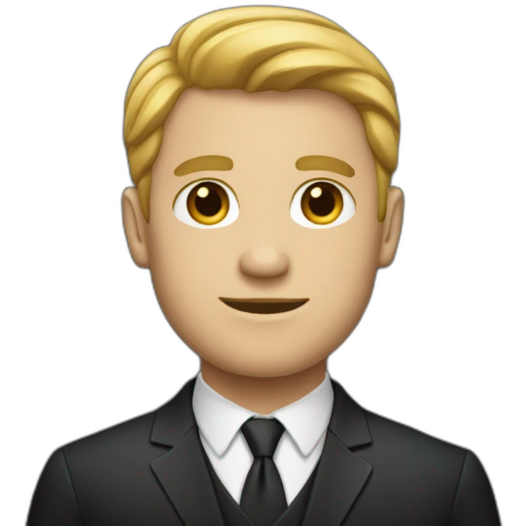 a white man on a dark suit emoji