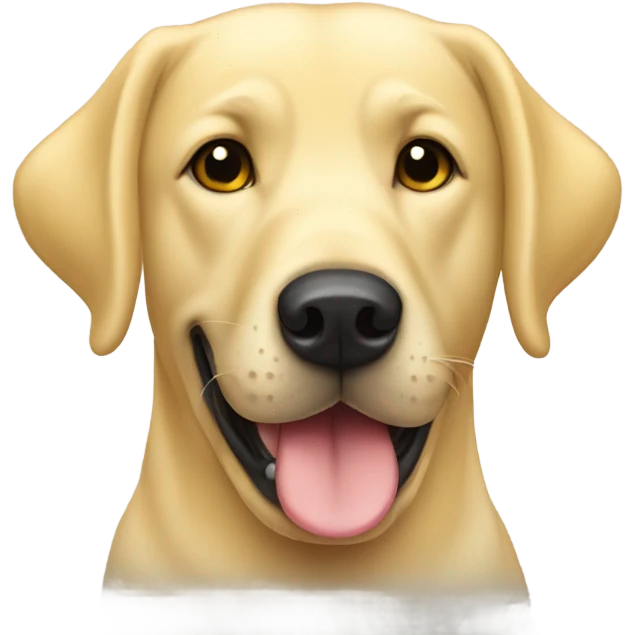 Yellow Labrador drinking a beer emoji