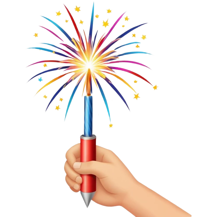 Hand and firework emoji
