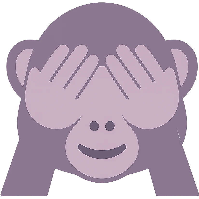 A dull purple Monkey Covering Eyes emoji