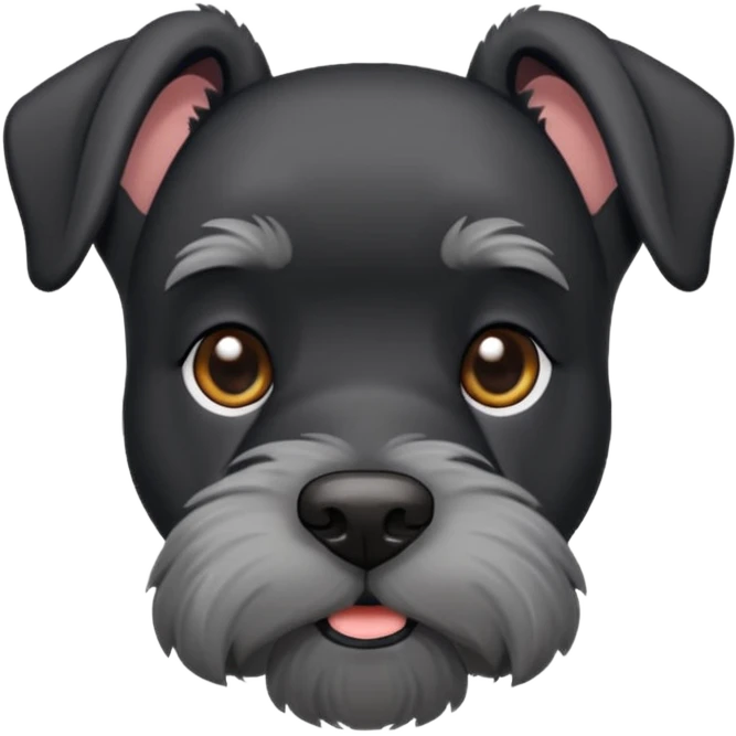 Black schnauzer with cropped ears and cropped tail emoji
