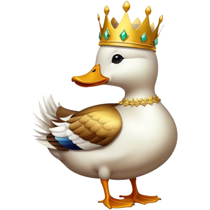 Duck wearing a crown emoji