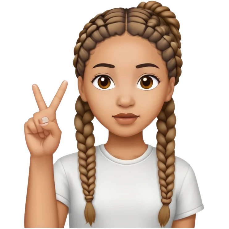 lightskin girl with braids doing middle finger  emoji