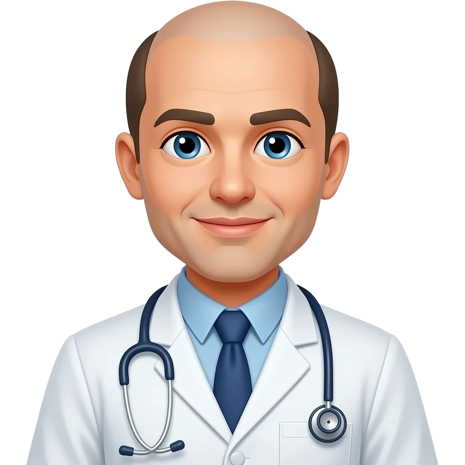 Azme ha un doctor calvo con pelo ha los lados emoji