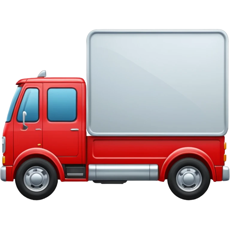 red truck with a plate showing white "TIR" on the front emoji