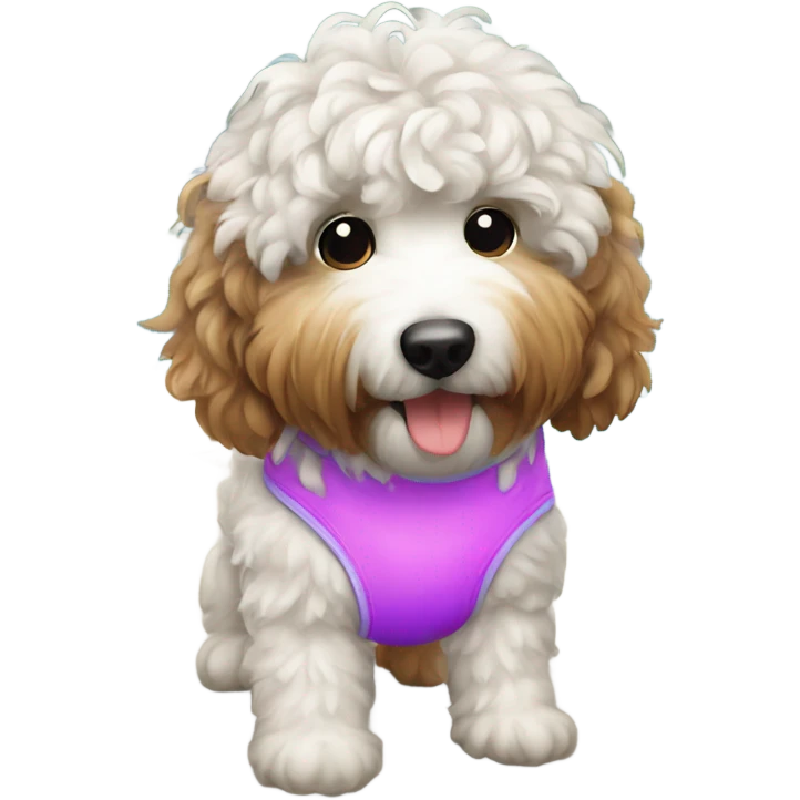 Bernedoodle in swimsuit emoji