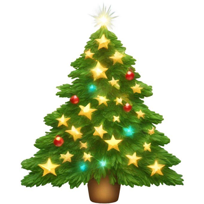 Christmas tree with sparkling ligh emoji