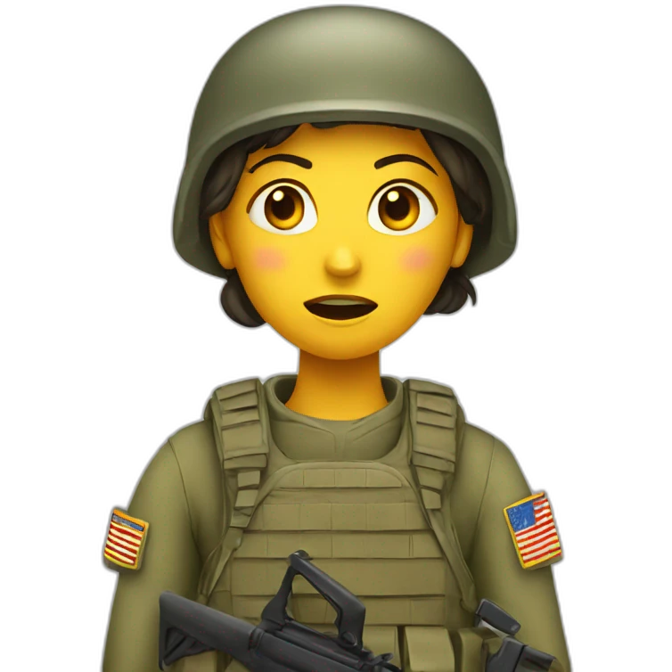 scared female solider emoji