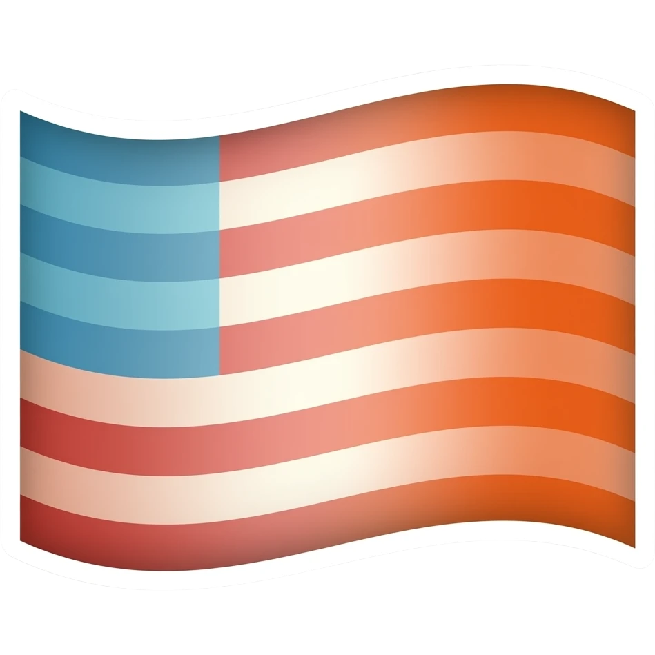 Simple and minimalistic sticker of a one flag from bunting, white outline, smooth gradients or solid colours emoji