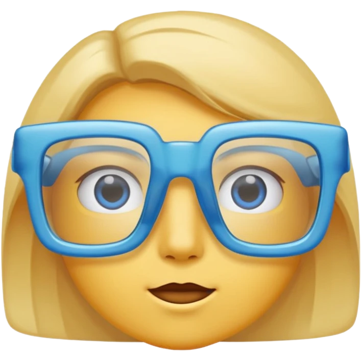 sky-blue square glasses emoji