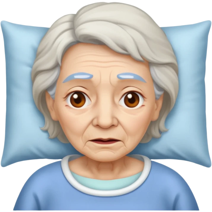 very sick old woman with fever emoji